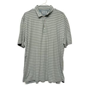 Faherty Men’s Isle Short Sleeve Striped Polo Size Large Nautical Coastal Soft